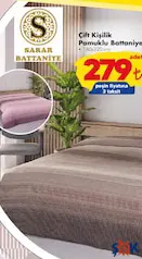 ÇİFT KİŞİLİK PAMUKLU BATTANİYE 180X220 CM fiyat ve kampanya bilgisi